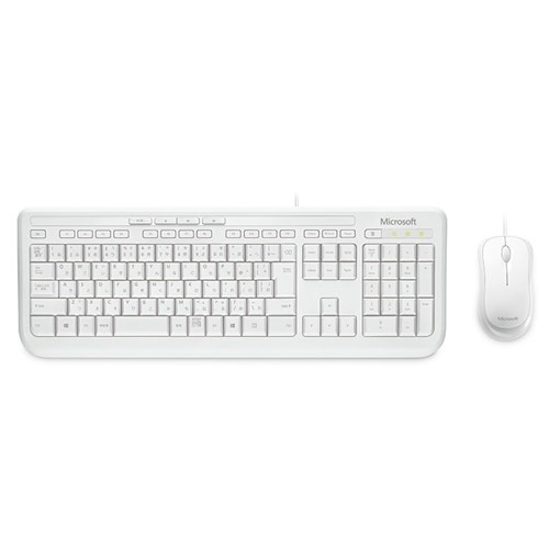 Microsoft Wired Desktop Keyboard and Mouse 600 (White)